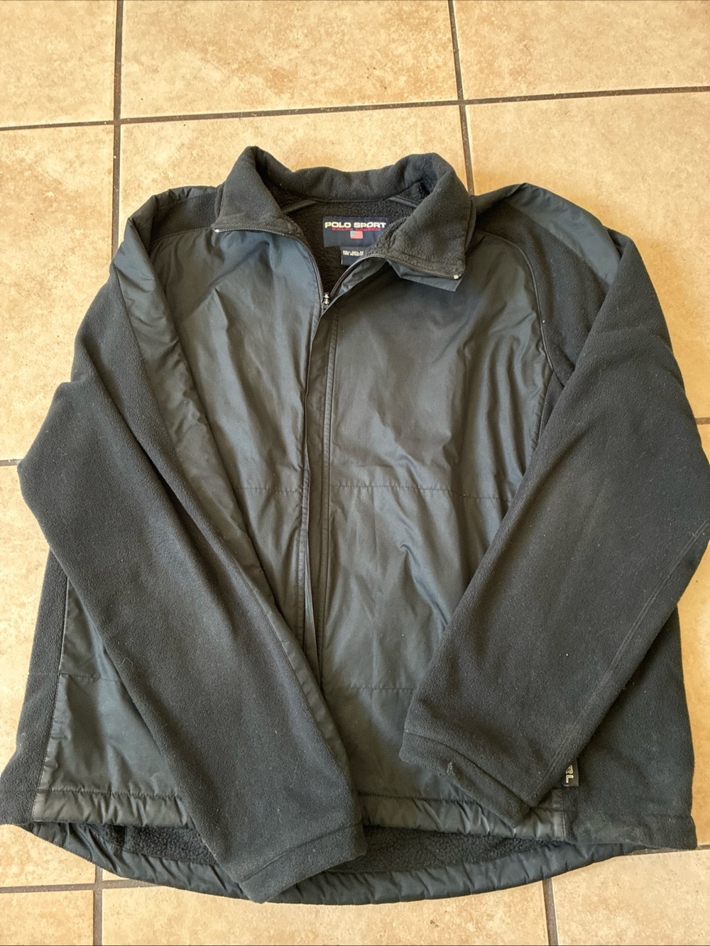 Polo by Ralph Lauren Black Lightweight Fleece-Panel Jacket